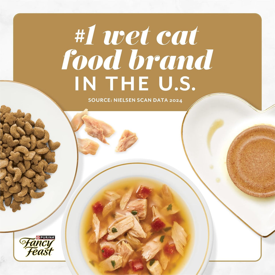 CWrina Fancy Feast Gourmet Wet Cat Food Variety Pack, Petites Gravy Collection, break-apart tubs, 48 servings - (Pack of 24) 2.8 oz. Tubs