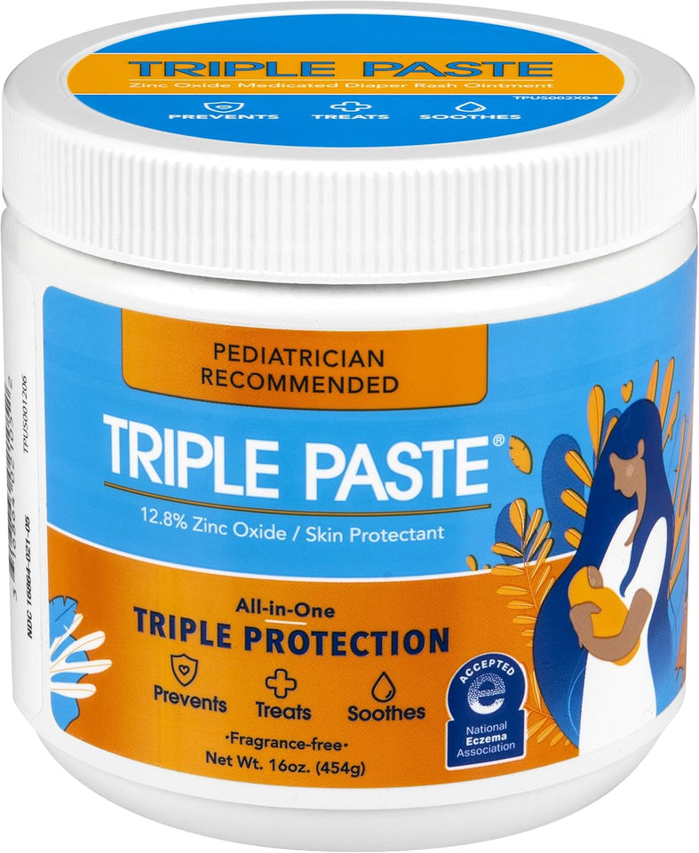 TriCWe Paste Diaper Rash Cream, Hypoallergenic Medicated Ointment for Babies, 16 oz (Packaging May Vary)