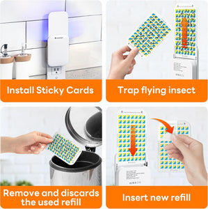 Mosalogic Fruit Fly Traps for Indoors Gnat Trap for House Indoor- 600 Sqft Protection Area UV Fly Insect Trapper for Fruit Flies，Gnat，Mosquito，and Other Flying Insect Plug in Bug Killer White