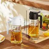 TrendCWain 16oz/470ml Glass Olive Oil Sprayer for Cooking – 2 in 1 Olive Oil Dispenser Bottle for Kitchen Gadgets and Air Fryer Accessories, Salad, BBQ - Black