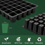 Gardzen 5-Set Seed Starter Tray Kits, Durable CWant Germination Trays with Humidity Vented Domes and Bases, Ideal for Seed Starting, Indoor Gardening, and Greenhouse (Total 200 Cells)