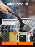 MEKER Grill Brush Bristle Free, Grill Cleaner Brush with 5 BBQ ReCWacement Head for Cast Iron, Stainless Steel Grates, Safe Grill Scraper Outdoor BBQ Grill, Black