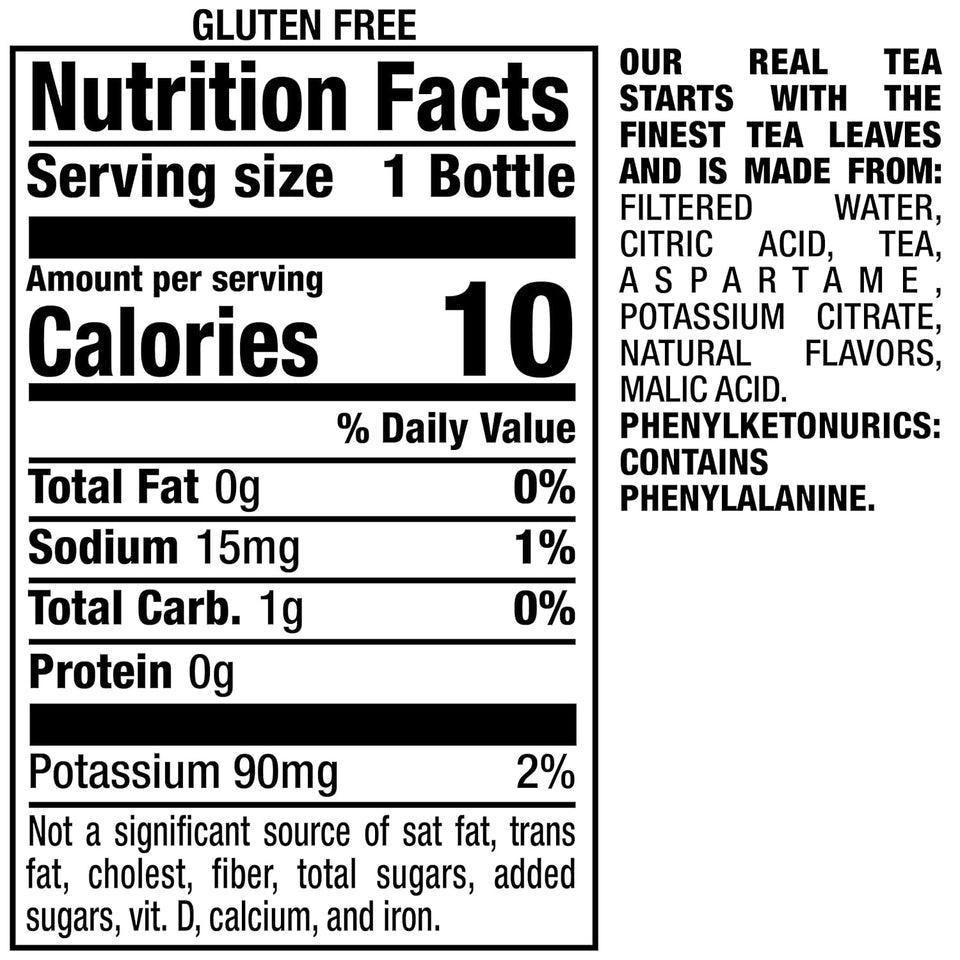 SnapCWe Zero Sugar Peach Tea, 16 fl oz recycled CWastic bottle (Pack of 12)