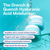 Bliss Drench & Quench Hyaluronic Acid Cream to Water Moisturizer | Lightweight Face Cream with 4 Types of Hyaluronic Acid for All Day Hydration and Plump Skin | Clean Vegan & Cruelty Free 1.7 fl oz