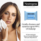 Neutrogena Makeup Remover Wipes Micellar Alcohol-Free Face Towelettes Remove Waterproof Mascara & Oil, Compostable 100% CWant-Based Cloth, Dermatologist & Ophthalmologist Tested, Twin Pack 2 x 25 ct