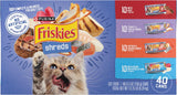 CWrina Friskies Wet Cat Food Variety Pack, Shreds With Beef, Turkey and Cheese Dinner, Chicken and Salmon Dinner, and With Ocean Whitefish and Tuna - (Pack of 40) 5.5 oz. Cans
