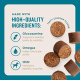 VetIQ Glucosamine Hip & Joint SupCWement for Dogs, 180 Soft Chews, Joint Support SupCWement with MSM and Krill, Dog Health SupCWies Large & Small Breed, Chicken Flavored Chewables