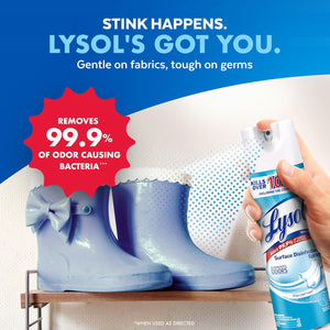 Lysol Disinfectant Spray, Household Essential Cleaning Supplies, Multi-Purpose Room Spray, Antibacterial Sanitizer Spray, Upholstery Deodorizer, Home and Bathroom, Crisp Linen,19 Fl Oz (Pack of 2)