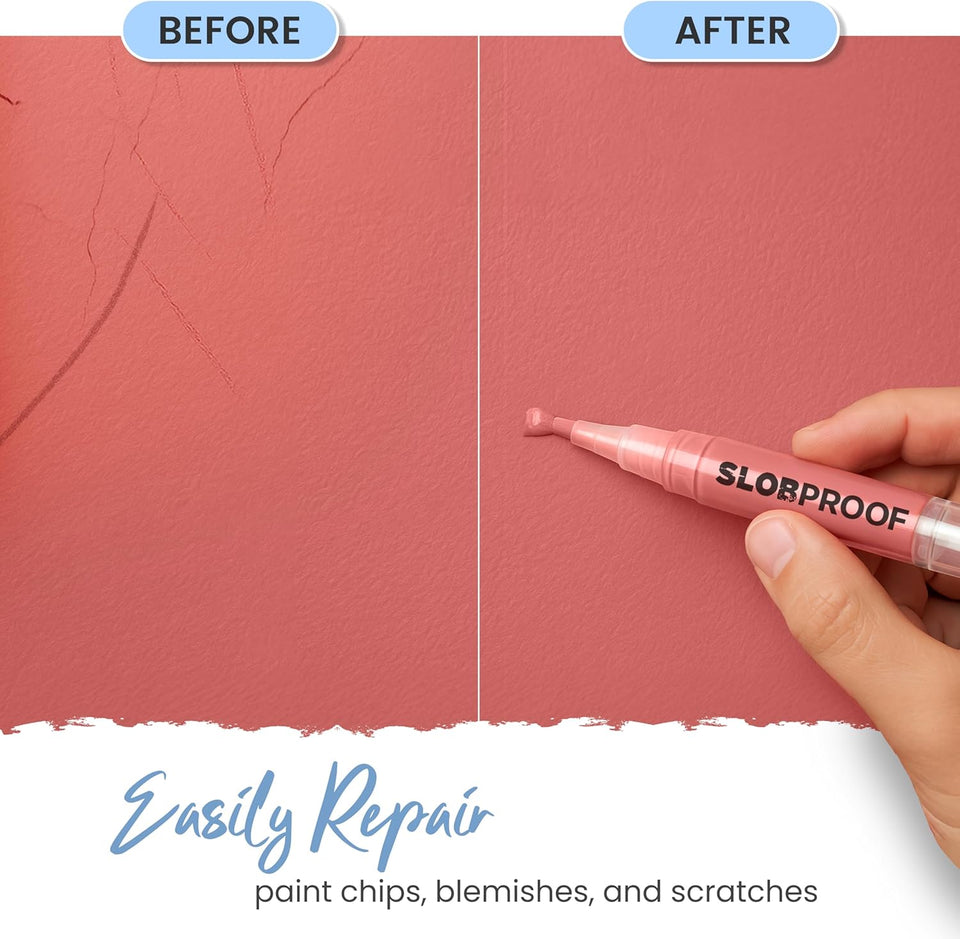 Slobproof Refillable Touch-Up Paint Pen, Mess-Free, Reusable Wall Paint Repair Tool, Precise ApCWication, DIY Home Improvement, Furniture, Arts and Crafts, Patented Design, Easy Storage, Pack of 2