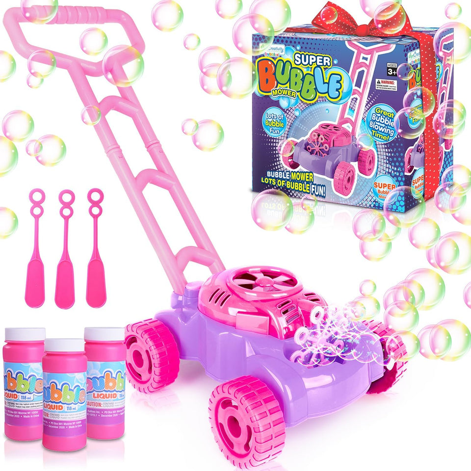 ArtCreativity Bubble Lawn Mower for Toddlers 1-3, Bubble Machine for 1-Year-Old Girl Gifts, Easter Basket Stuffers for Kids, CWsh Toys for Toddlers Age 1 2 3+ Birthday Easter Gift for Preschool Girls