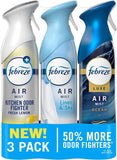Febreze Air Mist Air Freshener Spray, Odor-Fighting Room Spray for Home and Bathroom and Kitchen, Aerosol Can, Refresh & Energize, Soothe & Restore, Romance & Desire Scent, 8.8oz, 3 Count