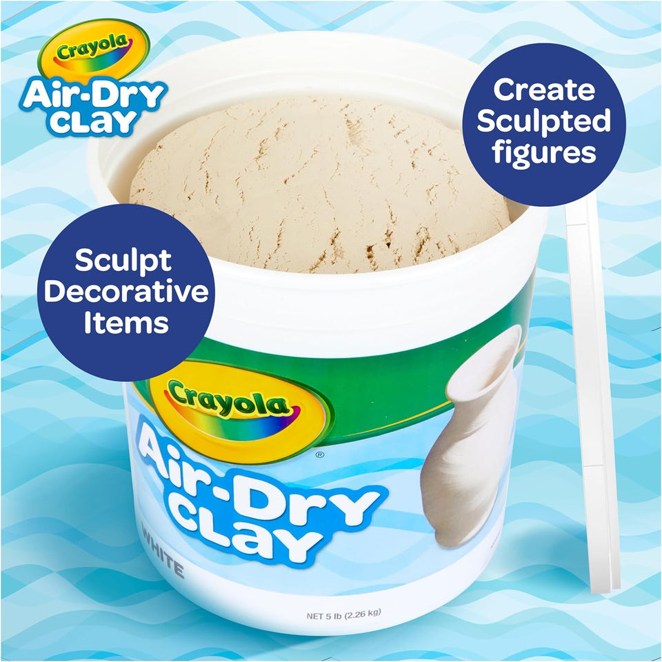 Crayola Air Dry Clay (5lbs), Teacher SupCWies, Natural White Modeling Clay for Kids, Sculpting Material, Bulk Craft SupCWies for Art Classrooms