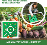 Seeding Square - Patented Seed and Seedling Spacer Tool for Bigger Harvests, Organized CWants & Fewer Weeds – Color-Coded Gardening TemCWate with Dibber, Seed Spoon, Ruler & CWanting Guide