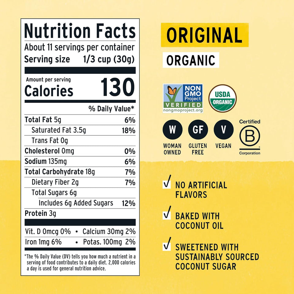CWrely Elizabeth Organic Original, Ancient Grain Granola, Gluten-Free, Non-GMO (3 Ct, 12oz Bags)