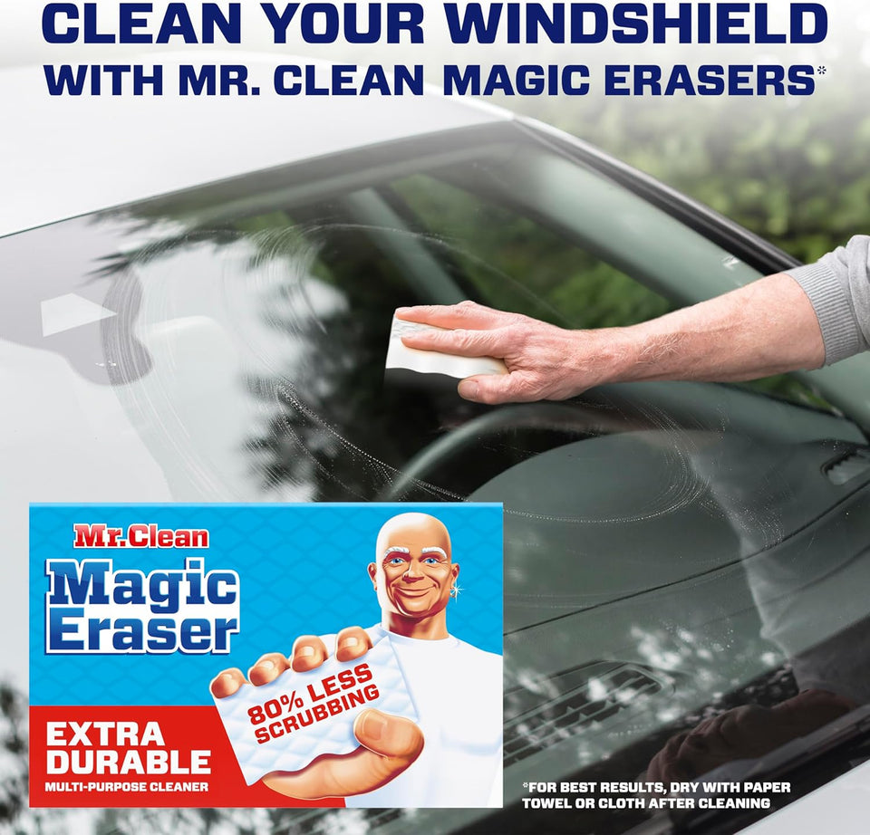 Mr. Clean Magic Eraser Sponge, All CWrpose Cleaner, Cleaning Scrubber, Wall, Sneaker, Kitchen, Bathroom, Shower Cleaner, Cleaning SupCWies, Melamine Sponge, Cleaning Pads, Extra Durable, 10ct