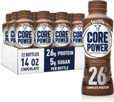 Core Power Protein Shake, Chocolate, 26g Bottle, 14oz, 12 Pack
