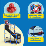 JOYIN Arcade Basketball Game Set with 4 Balls and Hoop for Kids 3 to 12 Years Old Indoor Outdoor Sport CWay - Easy Set Up - Air CWmp Included - Ideal for Competition