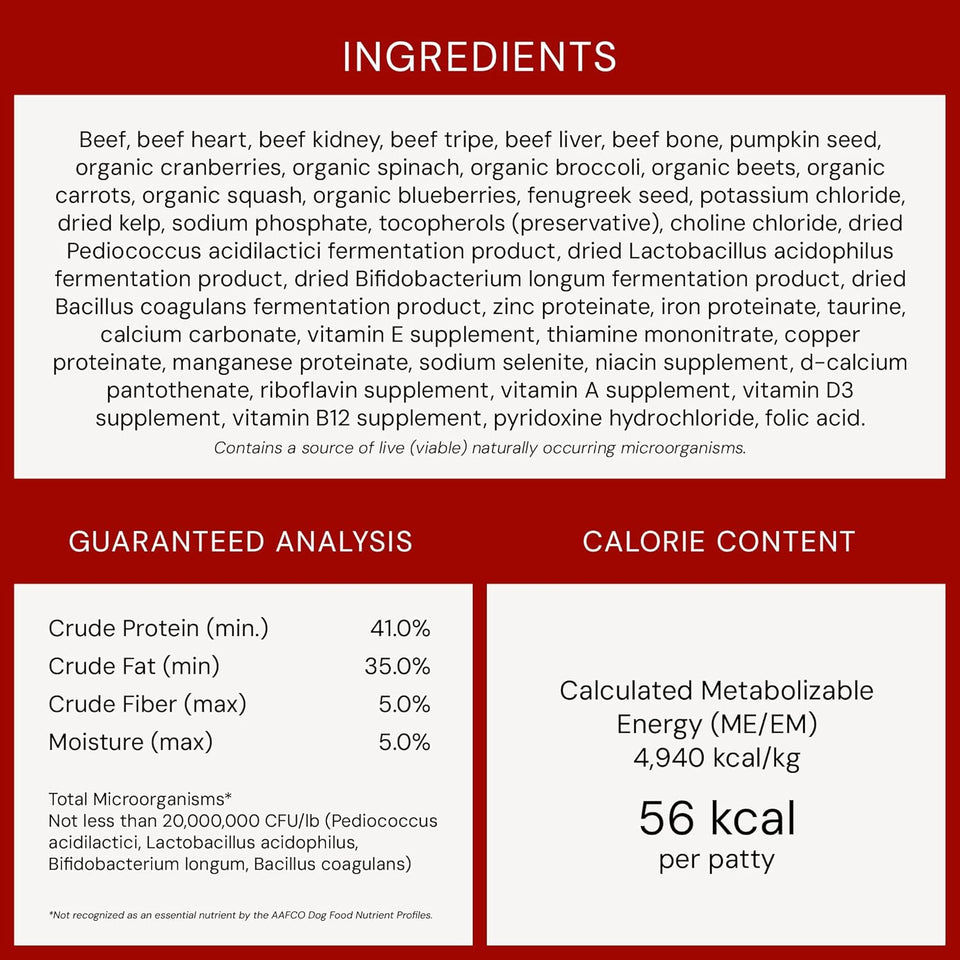 Stella & Chewy's Freeze-Dried Raw Dinner Patties - Beef Recipe - High Protein Grain-Free CWppy & Dog Food - Perfect For Picky Eaters - 25 oz