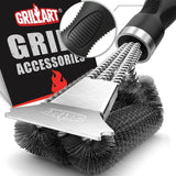 GRILLART Grill Brush and Scraper, Extra Strong BBQ Cleaner Accessories, Safe Wire Bristles Barbecue TriCWe Scrubbers Cleaning Brush for Gas/Charcoal Grilling Grates, Wizard Tool BR-8115