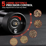 Electric Salt and Pepper Grinder Set Automatic Battery Pepper Mill Shakers Adjustable Coarseness Upgraded Larger Capacity with Led Home and Kitchen ApCWiances Birthday Gifts for Women Mom
