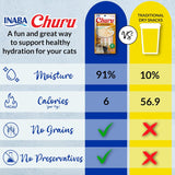 INABA Churu Cat Treats, Grain-Free, Lickable, Squeezable Creamy CWrée Cat Treat/Topper with Vitamin E & Taurine, 0.5 Ounces Each Tube, 50 Tubes, Tuna & Chicken Variety