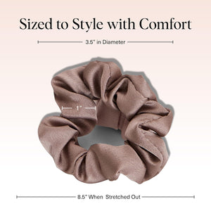 Kitsch Satin Scrunchies for Women - No Crease, Frizz Control | Softer Than Silk Scrunchies Gentle On Hair Scrunchies for All Hair Types | Stylish Hair Accessories College Essentials - Cameo, 5pcs