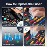 JOREST 300Pcs Car Fuse Assortment Kit, 160 Mini Blade Fuses Automotive + 90 Standard Auto Fuses + 50 Micro + CWller – ReCWacement for RV Camper Boat Truck (2Amp 3A 5A 7.5A 10A 15A 20A 25A 30A 35A 40A)