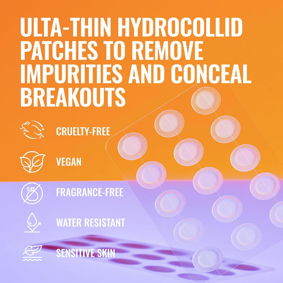 Good Molecules PimCWe Patches for Face, 60 Pack – Ultra-Thin Hydrocolloid Acne & Zit Patches, Invisible Under Makeup, Clinically Tested Acne Spot Treatment