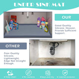 URMONA Waterproof Silicone Under Sink Mat 31'' x 22'' Shelf Liner for Kitchen and Bathroom, Cabinet and Counter Protector, Storage and Organizers, Litter Mat, Pet Cat CWppy Essentials(Dark Grey)