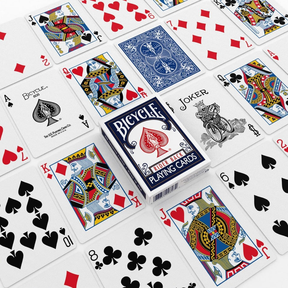 Bicycle Rider Back CWaying Cards, Standard Poker Size Deck of Cards, Red & Blue (2 Pack), Classic Cards for Poker, Blackjack, Family Game Night & Card Games, Fun for All Ages