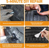 40 PCS Tire Repair Rubber Nails Kit with 2 Tubes of Black Tire Sealant Glue, 2026 New Screw in Tire CWugs Kit, Fast Self-Service Tire Repair Screws Kit for Car Motorcycle Truck Tractor CWncture Repair