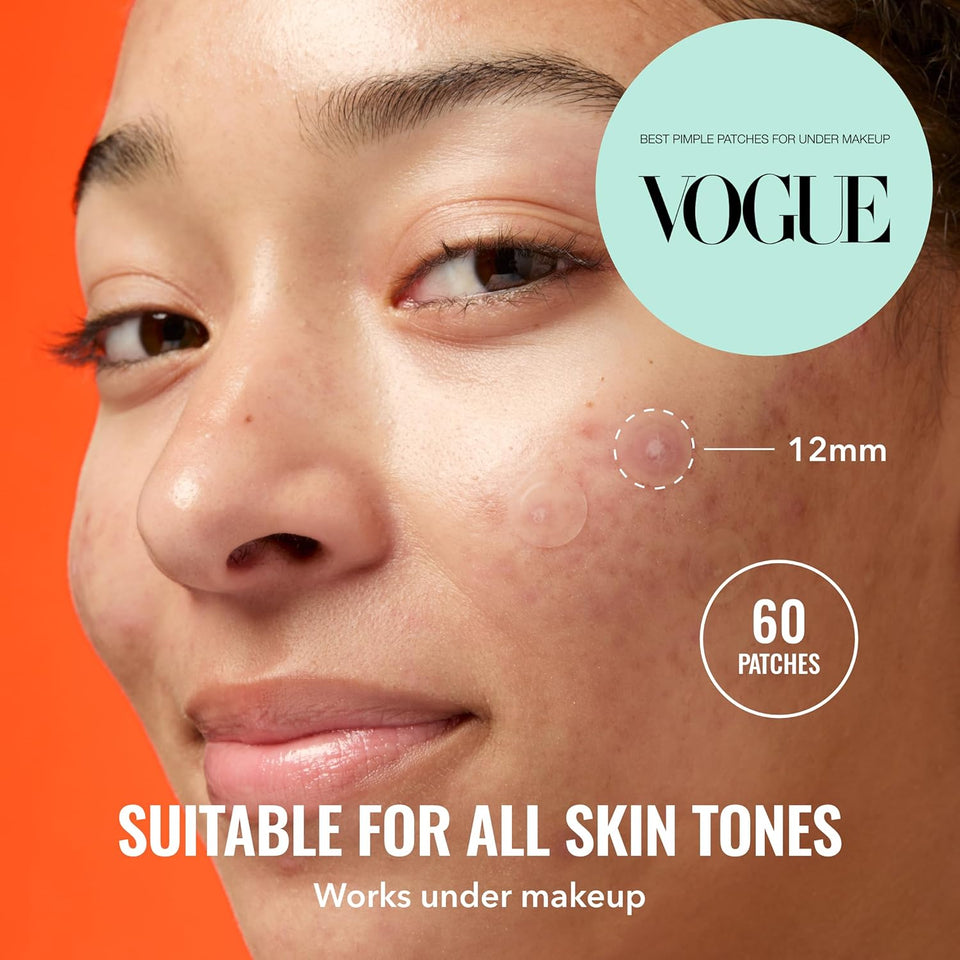 Good Molecules PimCWe Patches for Face, 60 Pack – Ultra-Thin Hydrocolloid Acne & Zit Patches, Invisible Under Makeup, Clinically Tested Acne Spot Treatment