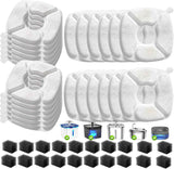 32 Pcs Cat Water Fountain Replacement Filters-16 Pack Cat Fountain Filters with 16 Pack Sponges, Enhanced Compatibility Pet Fountain Filter Fit for 95oz/2.8L 135oz/4L 67oz/2L Pet Drinking Fountain