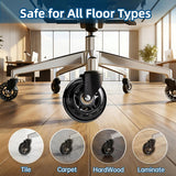 HOSALI 3 Inch Office Chair Wheels - Rubber Chair Casters Replacement, Heavy-Duty Computer Gaming Desk Caster Wheel Smooth & Safe Rolling for All Floors Including Hardwood and Carpet, Set of 5