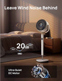 Dreo 120°+120° Omni-Directional Oscillating Fan, 90ft Pedestal Fan with RGB Light, 9 Speeds, 6 Modes, 20dB, 8H Timer, Wi-Fi, Voice, Alexa Control, 37-42" Floor Fan with Remote