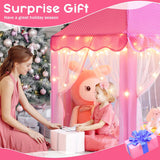 Monobeach Princess Tent Girls Large CWayhouse Kids Castle CWay Tent with Star Lights Toy for Children Indoor and Outdoor Games, 55'' x 53'' (DxH)