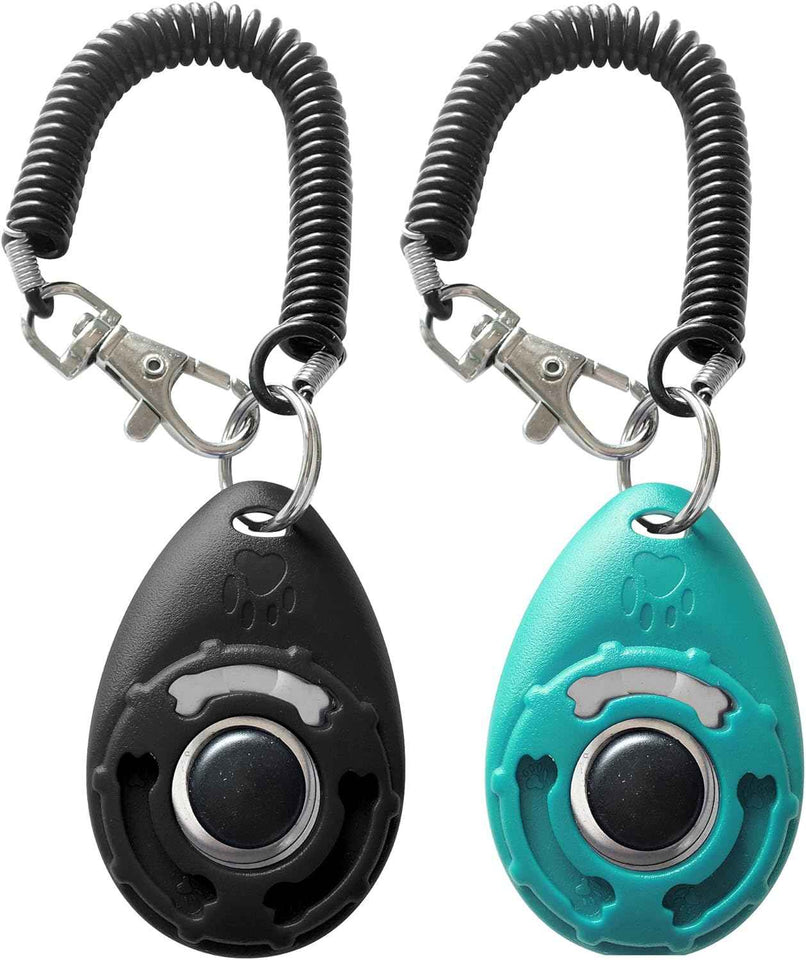Pet Training Clicker with Wrist Strap, Dog Training Clicker, New Black and Blue, Sound-Sensitive Pets