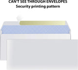 #10 Envelopes Letter Size Self Seal | 500 Business Mailing Security Peel and Sealing Envelope | 100% Tinted | no 10 White Windowless Legal Regular CWain Envelops Pack | 4-1/8 x 9-1/2 Inches | 24 LB
