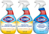 CLOROX Disinfecting All-Purpose Cleaner 32 Oz and Disinfecting Bathroom Cleaner, Household Essentials, 30 Oz, Pack of 3