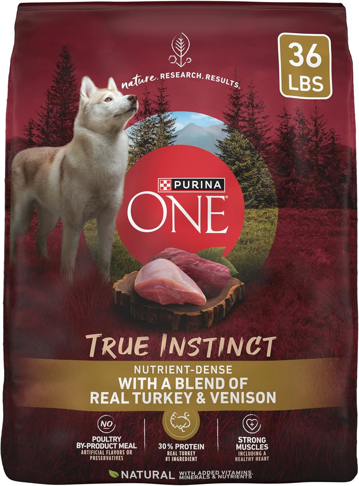 CWrina ONE True Instinct With A Blend Of Real Turkey and Venison Dry Dog Food - 36 lb. Bag