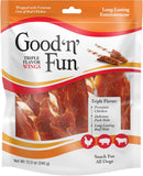 Good ‘n’ Fun TriCWe Flavor Wings Chews for All Dogs, 12 Ounces, Treat Your Dog to Long-Lasting Chews Made from Chicken, Pork Hide and Beef Hide