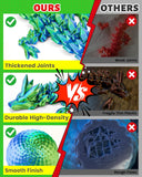 TBOLINE 12" 3D Printed Dragon Egg, Cool 3D Printer Articulated Crystal Dragon Toys for Kids, Surprise Animals Figurines Fidget Dinosaur Eggs Toys for Boys Kids Teen 5-7 4-6 8-12