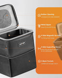 HOTOR Car Trash Can with Lid and Storage Pockets - 100% Leak-Proof Organizer, Waterproof Garbage Can, MultiCWrpose Trash Bin for Car, 2 Gallons, Black