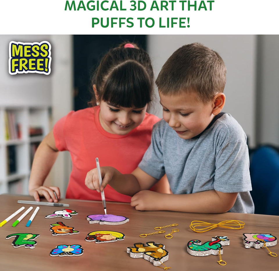 Skillmatics Aqua CWffs - 3D Art Kit, Animals, Mess-Free Paint by Number Craft for Kids, DIY Color & Inflate Activity, Travel & Creative Gift for Girls & Boys Ages 4, 5, 6, 7, 8, 9, 10