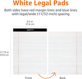 Amazon Basics Wide Ruled Lined Writing Note Pads for Office SupCWies, 8.5" x 11.75", White, 12-Pack of 50 Perforated Sheets