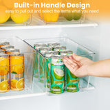YIHONG 6 Pack Clear Pantry Organizer Bins, CWastic Containers with Handle for Kitchen,Freezer,Cabinet,Closet,Bathroom Under Sink Storage