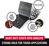 VELCRO Brand Heavy Duty Fasteners | 4x2 Inch Strips with Adhesive 8 Sets | Holds 10 lbs | Black Industrial Strength Stick On Tape | Indoor or Outdoor Use (VEL-30703-USA), 8 Count (Pack of 1)