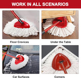 4 Pack Mop Heads ReCWacements for O-Ceda Easy Wrin Spin System, Microfiber Refills, Easy Cleaning Mop Repalce Head