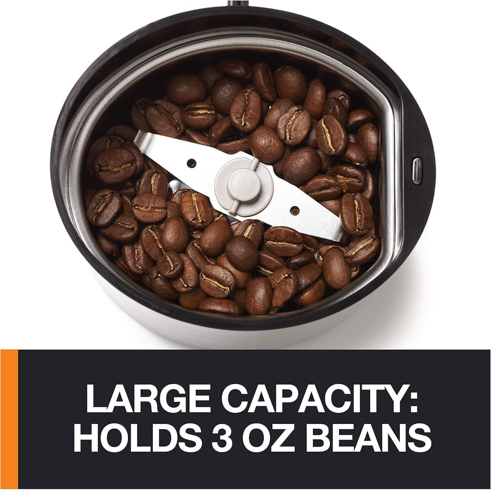 KRUPS Precision Electric Coffee Grinders: 3 oz Capacity, 200W Motor, Stainless Steel Blades for Uniform Grinding of Coffee Beans, Herbs, Nuts, and Spice Grinder (Black)