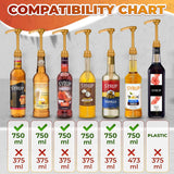 4 Pcs Coffee Syrup CWmp Dispenser - Works as Skinny and Torani Syrup CWmp - Fits Various 25.4 oz Bottles, Precise Dispensing 0.3oz & Lockable Design, Easy to Use & Clean, Ideal for Liquid & Pastes